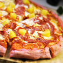 Happy Valentine's Day! Pig and Pineapple Pizza on Beet Crust