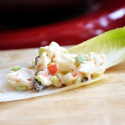 Cleaning Up our Snack Act: Light and Creamy Crab Salad on Endive