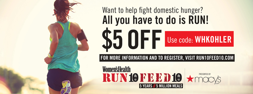 RUN 10 FEED 10 Race Discount Code - Women's Health Magazine - Jessica Kohler